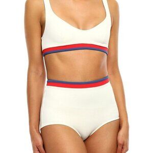 Solid & Striped The Katie Bikini Bottom XS | High Waist Cream Ivory